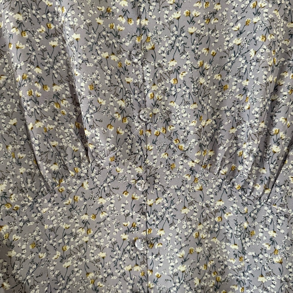 Veiled Collection Pastel Purple Lavender Floral Button Front Women's Maxi Dress - Picture 7 of 16